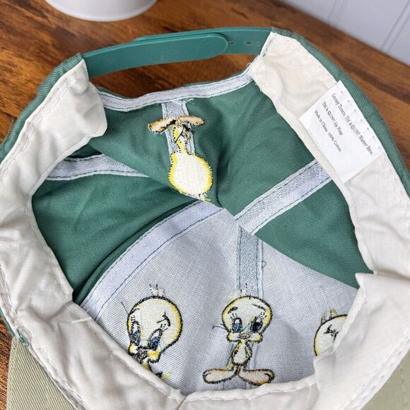 Six Flags 1997 Tweety Bird Vintage Hat Cap TM Warner Bros Looney Tunes 90’s Gree - Picture 10 of 12